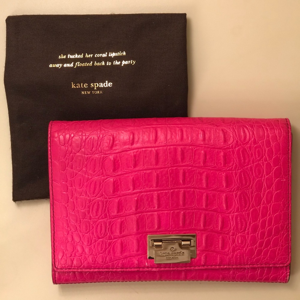 Kate Spade hot pink long strap clutch! - Picture 1 of 5
